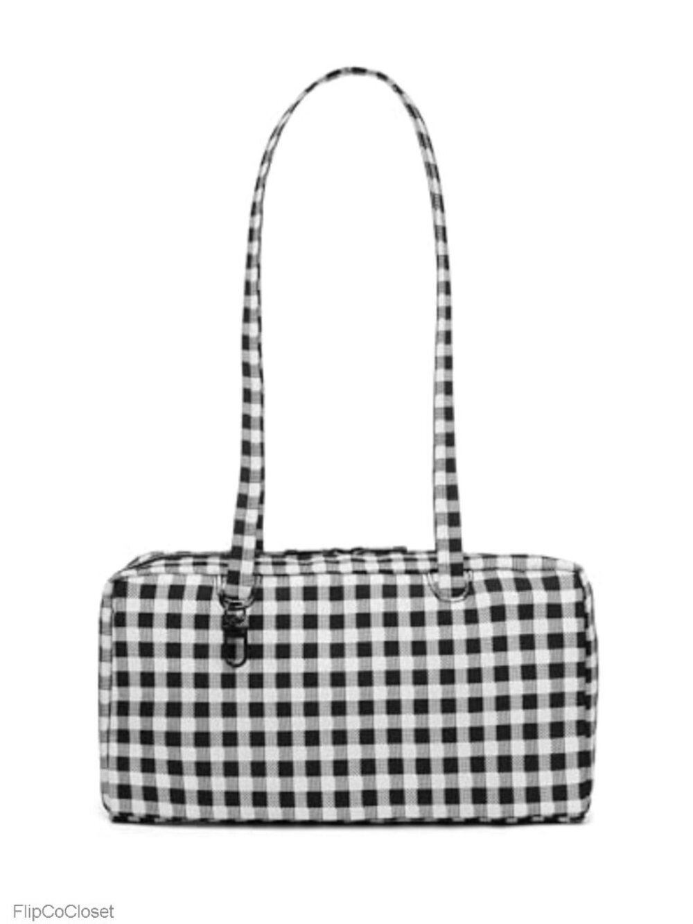 Lightweight Nylon Bowler Bag East-West Shoulder Tote for Women